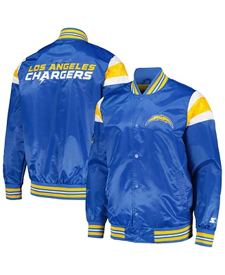Men's Starter Powder Blue Los Angeles Chargers Satin Full-Snap Varsity Jacket