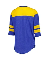 Women's Starter Royal Chase Elliott Full Back Block 3/4-Sleeve Tri-Blend Top