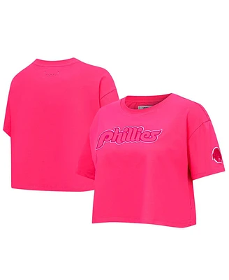 Women's Pro Standard Pink Philadelphia Phillies Triple Boxy Cropped T-shirt