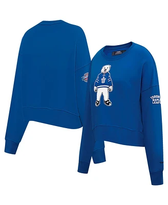 Women's Pro Standard Blue Toronto Maple Leafs Mascot Crewneck Pullover Sweatshirt