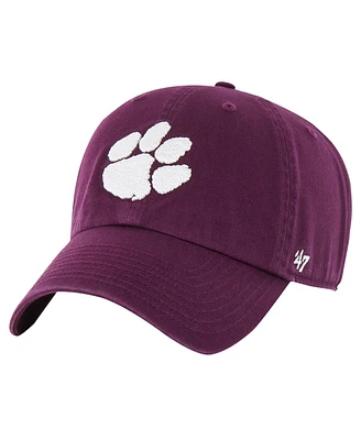 Men's '47 Brand Purple Distressed Clemson Tigers Vintage-Like Clean Up Adjustable Hat