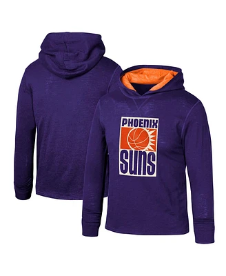 Big Boys Mitchell & Ness Purple Distressed Phoenix Suns Hardwood Classics Legendary Slub Lightweight Pullover Hoodie