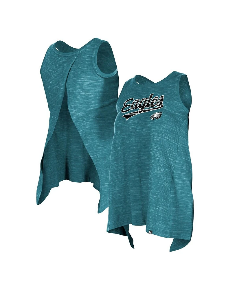 Women's New Era Midnight Green Philadelphia Eagles Space Dye Active Tank Top