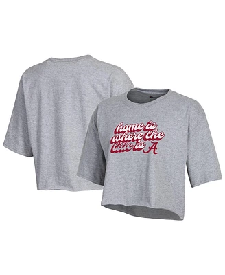 Women's Champion Gray Alabama Crimson Tide Boyfriend Cropped T-shirt