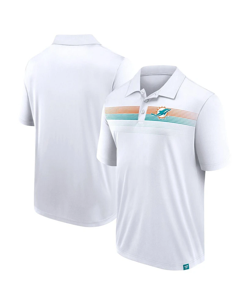 Men's Fanatics White Miami Dolphins Victory For Us Interlock Polo Shirt