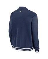Men's Nike Navy Milwaukee Brewers Authentic Collection Full-Zip Bomber Jacket