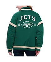 Women's Starter Green New York Jets Tournament Full-Snap Varsity Jacket