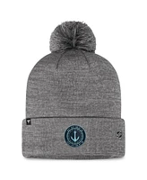 Men's Fanatics Gray Seattle Kraken Authentic Pro Home Ice Cuffed Knit Hat with Pom