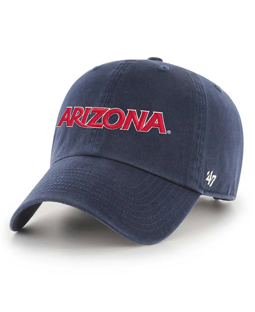 Men's '47 Brand Navy Arizona Wildcats Script Clean Up Adjustable Hat