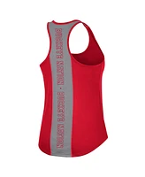 Women's Colosseum Scarlet Ohio Distressed State Buckeyes 10 Days Racerback Scoop Neck Tank Top