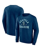 Men's Fanatics Navy Seattle Kraken Classic Arch Pullover Sweatshirt