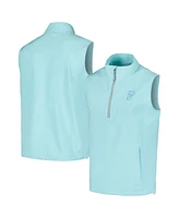 Men's Peter Millar Aqua Wm Phoenix Open Windward Half-Zip Performance Vest