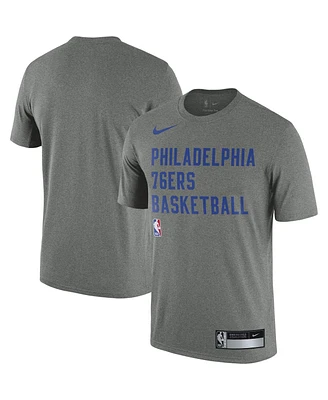 Men's Nike Heather Gray Philadelphia 76ers 2023/24 Sideline Legend Performance Practice T-shirt