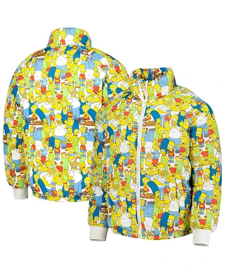 Men's Freeze Max White The Simpsons Family Raglan Full-Zip Puffer Jacket