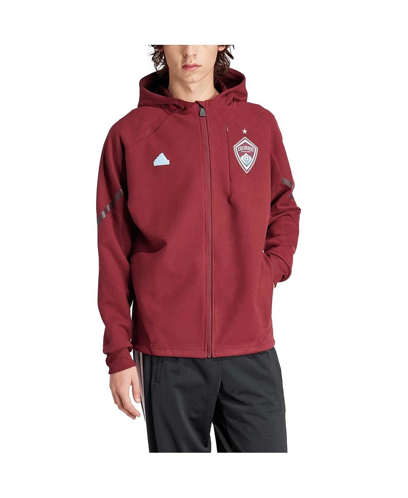 Men's adidas Burgundy Colorado Rapids 2024 Anthem Travel Full-Zip Jacket