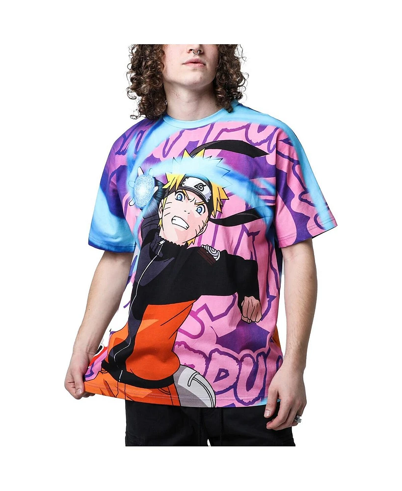 Men's and Women's Dumbgood Blue Naruto Big Print Graphic T-shirt