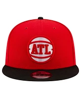 Men's New Era Red, Black Atlanta Hawks Official Team Color 2Tone 9FIFTY Snapback Hat