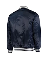 Men's Starter College Navy Seattle Seahawks Locker Room Satin Varsity Full-Snap Jacket