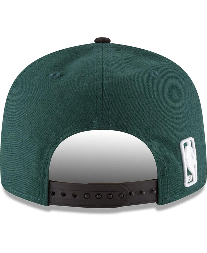Men's New Era Hunter Green, Black Milwaukee Bucks 2-Tone 9FIFTY Adjustable Snapback Hat