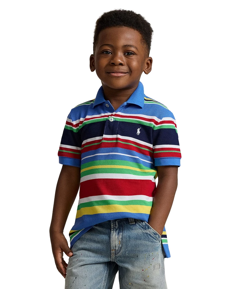 Polo Ralph Lauren Toddler and Little Boys Striped Cotton Mesh Shirt