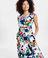 Jessica Howard Petite Floral Surplice-Neck Dress