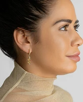 Adornia 14K Gold-Plated Snake Dangle Huggie Hoop Earrings