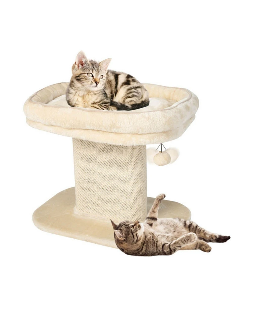 Vebreda Sugift Modern Cat Tree Tower with Large Plush Perch and Sisal Scratching Plate