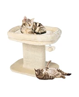 Vebreda Sugift Modern Cat Tree Tower with Large Plush Perch and Sisal Scratching Plate