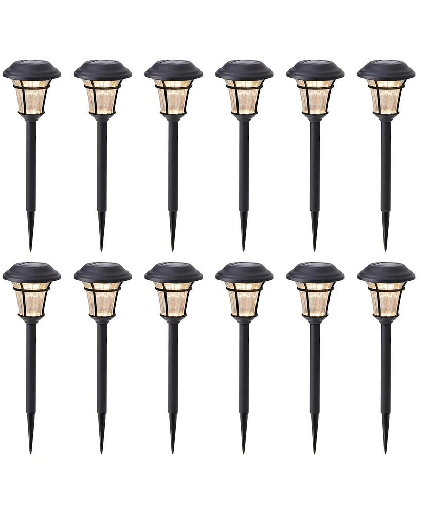 Maggift 12-Pack Waterproof Solar Path Lights for Outdoor Spaces