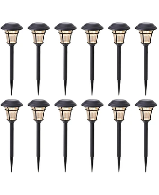 Maggift 12-Pack Solar Path Lights for Outdoor Spaces