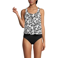 Lands' End Women's Chlorine Resistant One Piece Scoop Neck Fauxkini Swimsuit