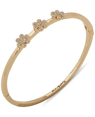 Karl Lagerfeld Paris Gold-Tone Crystal Flower Cuff Bracelet