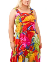 Vince Camuto Plus Tiered Printed Maxi Dress
