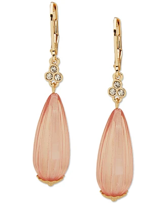 lonna & lilly Gold-Tone Pave Fluted Bead Drop Earrings
