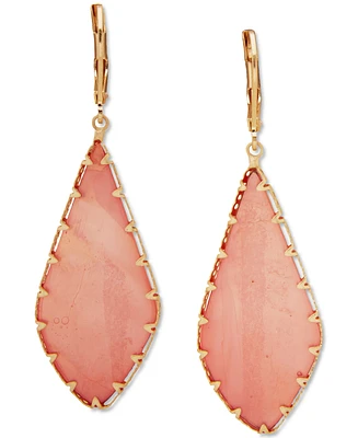 lonna & lilly Gold-Tone Large Flat Stone Drop Earrings