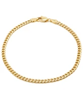 Devata 14K Gold Curb Cuban 3mm Chain Bracelet, 8.5", approx. 2.6grams