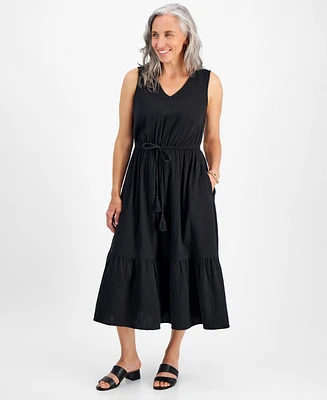 Style & Co Petite Cotton Sleeveless Midi Dress, Created for Macy's