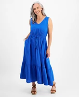 Style & Co Petite Cotton Sleeveless Midi Dress, Created for Macy's