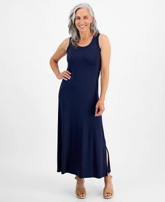 Style & Co Petite Sleeveless Side Slit Knit Maxi Dress, Created for Macy's