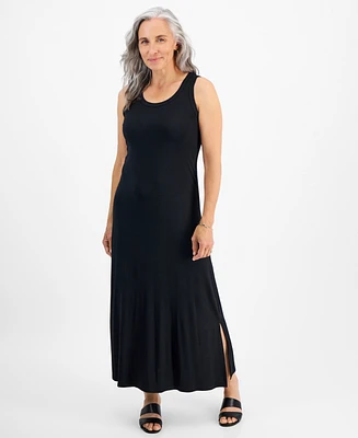 Style & Co Petite Sleeveless Side Slit Knit Maxi Dress, Created for Macy's