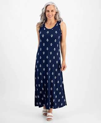 Style & Co Petite Ikat Icon Knit Maxi Dress, Created for Macy's