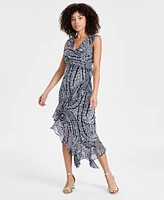 Tommy Hilfiger Women's Floral-Print Ruffled Midi Dress