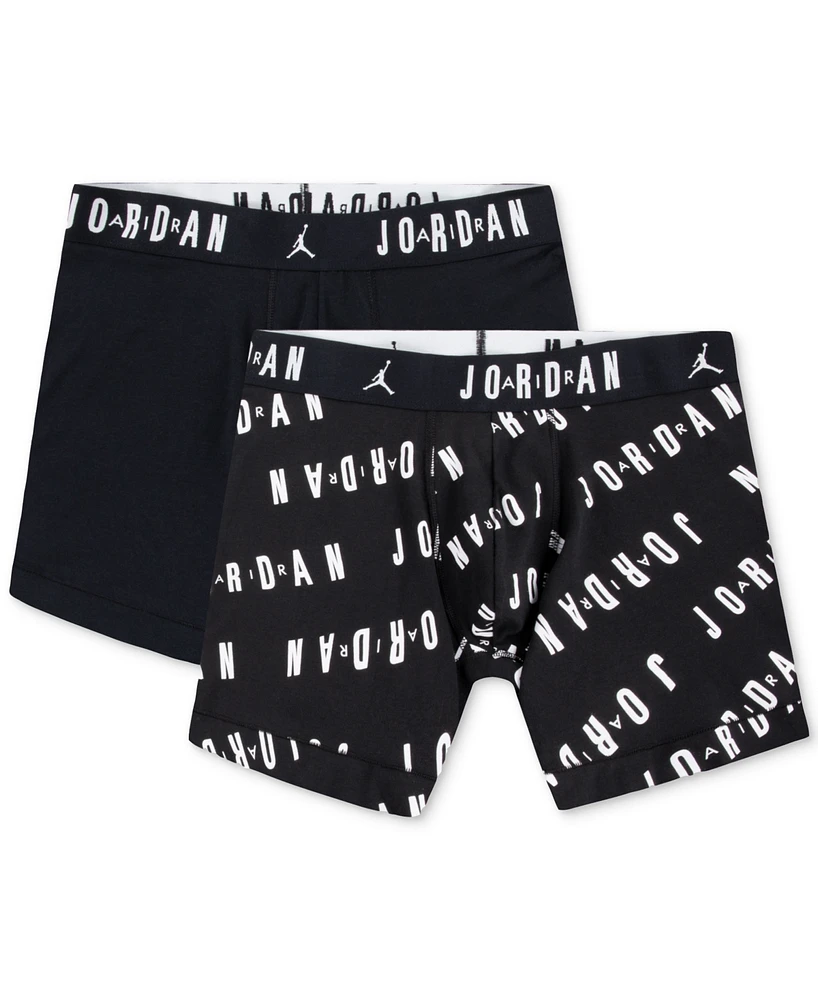Jordan Men's 2-Pack Cotton Flight Essentials Logo Print Boxer Briefs