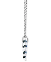 Wonder Fine Jewelry London Blue Topaz (1/5 ct. t.w.) & Diamond Accent Enamel Ahsoka Star Wars 18" Pendant Necklace in Sterling Silver