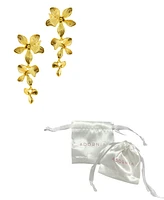 Adornia 14K Gold-Plated 3-Petal Drop Earrings