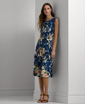 Lauren Ralph Lauren Women's Floral Twist-Front Stretch Jersey Dress