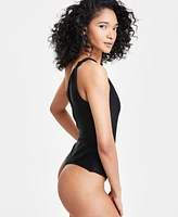 Bar Iii Women's One-Shoulder Thong Bodysuit, Created for Macy's