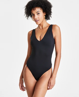 Bar Iii Women's V-Neck Compression Bodysuit, Created for Macy's