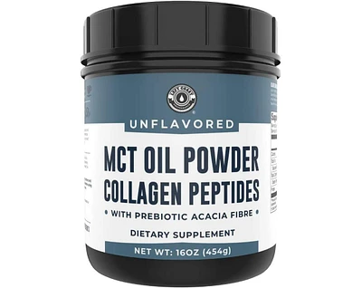 Lcp Left Coast Performance Mct Oil Powder + Keto Collagen Peptides + Acacia Fiber 16oz (Unflavored)