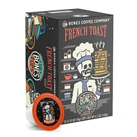 Bones Coffee Company Flavored Coffee Bones Cups French Toast | 12ct Single-Serve Coffee Pods Compatible With 1.0 & 2.0 Keurig Coffee Maker | Sweet But